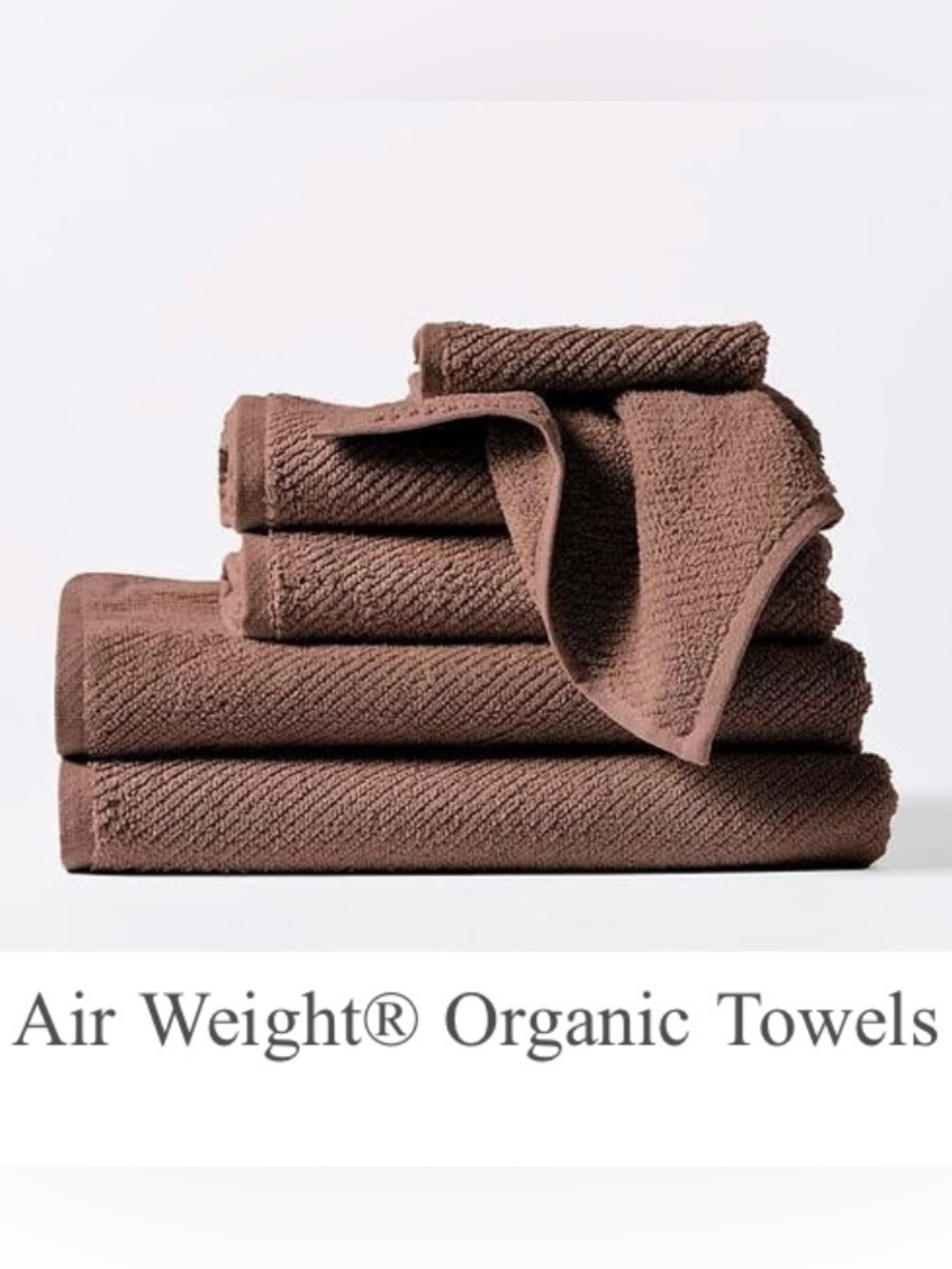 Coyuchi Air Weight Organic Cotton Bath Towel Set (6 pc)- Redwood